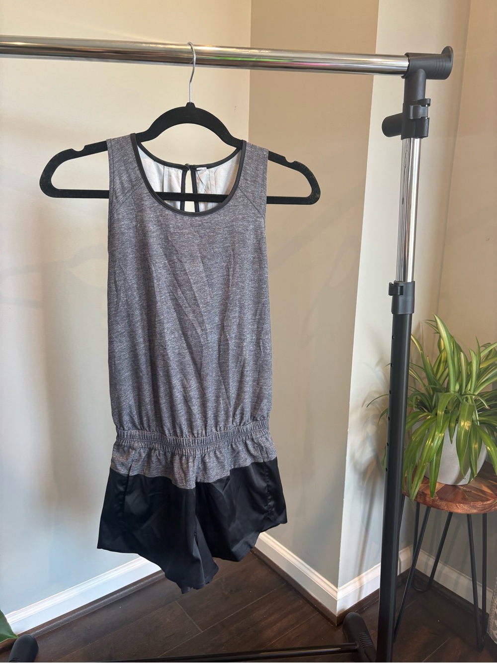 Lulu Lemon Grey Romper with Black Shorts